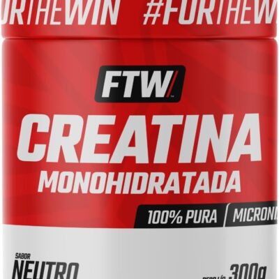 FTW Creatina Monohidratada 100% Pura – Explosão de Energia, Força e Resistência – Absorção Rápida para Ganho de Massa e Performance – Pote 300g